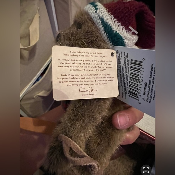 Russ Teddy Bear Alpine Lodge Brown Mogul On Skis Plush Fully Jointed Tags - Picture 7 of 8